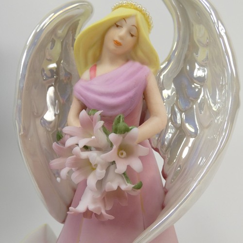 06 Avon Joyful Flowers Scatola Figurine Angel Series Stargazer Lily da Collezione QFJMD - Foto 10 di 14