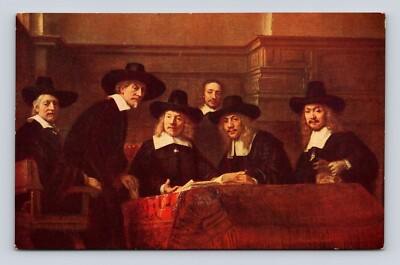 Antique Postcard Rembrandt Syndics of Drapers Guild Amsterdam  Old Art