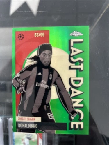 2025-26 Topps Chrome Ronaldinho Last Dance Green Refractor /99 AC Milan #LD-9