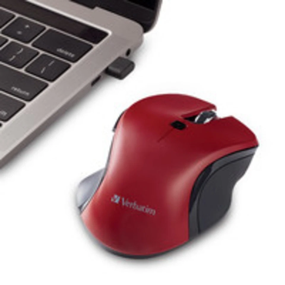Verbatim Americas Llc 70246 Wireless Blue Led Mouse Usb-C Red - Image 2 of 4