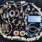Vtg/now Wooden Costume Jewelry Lot of 12: Necklaces & Earrings — photo 5