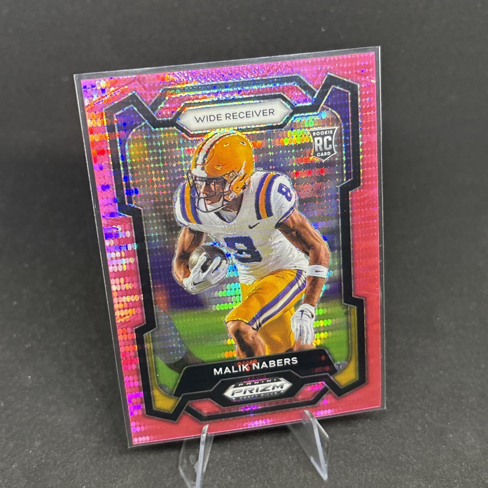 Malik Nabers 2024 Prizm Draft Pink Pulsar Rookie RC /15