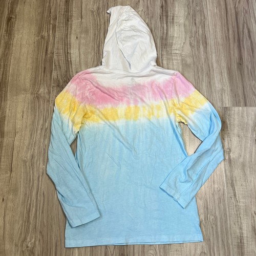 Disney Mickey Mouse Junior Classic Hooded Pastel Tie-Dye Long Sleeve T-Shirt L - Picture 6 of 6