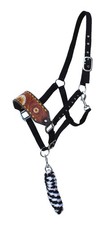 Fascia Naso Cavallo Tack Bronc Pelle HALTER Tiedown Corda di Piombo 280HR38