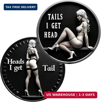 Funny Heads and Tails Coin, Double Sided Novelty Coins, Heads I Ge