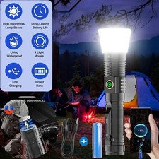 High Powered Super Bright 12000000 Lumens Flashlight LED Rechargeable Torch Lamp