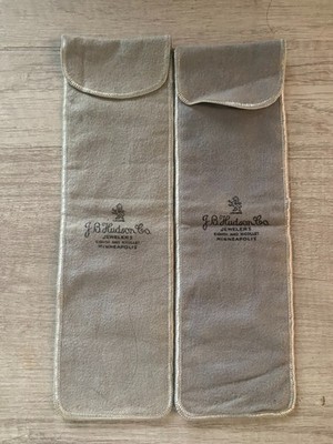 Vintage J.B. Hudson Co. Minneapolis Anti Tarnish Silver Jewelry Cloth Pouches x2