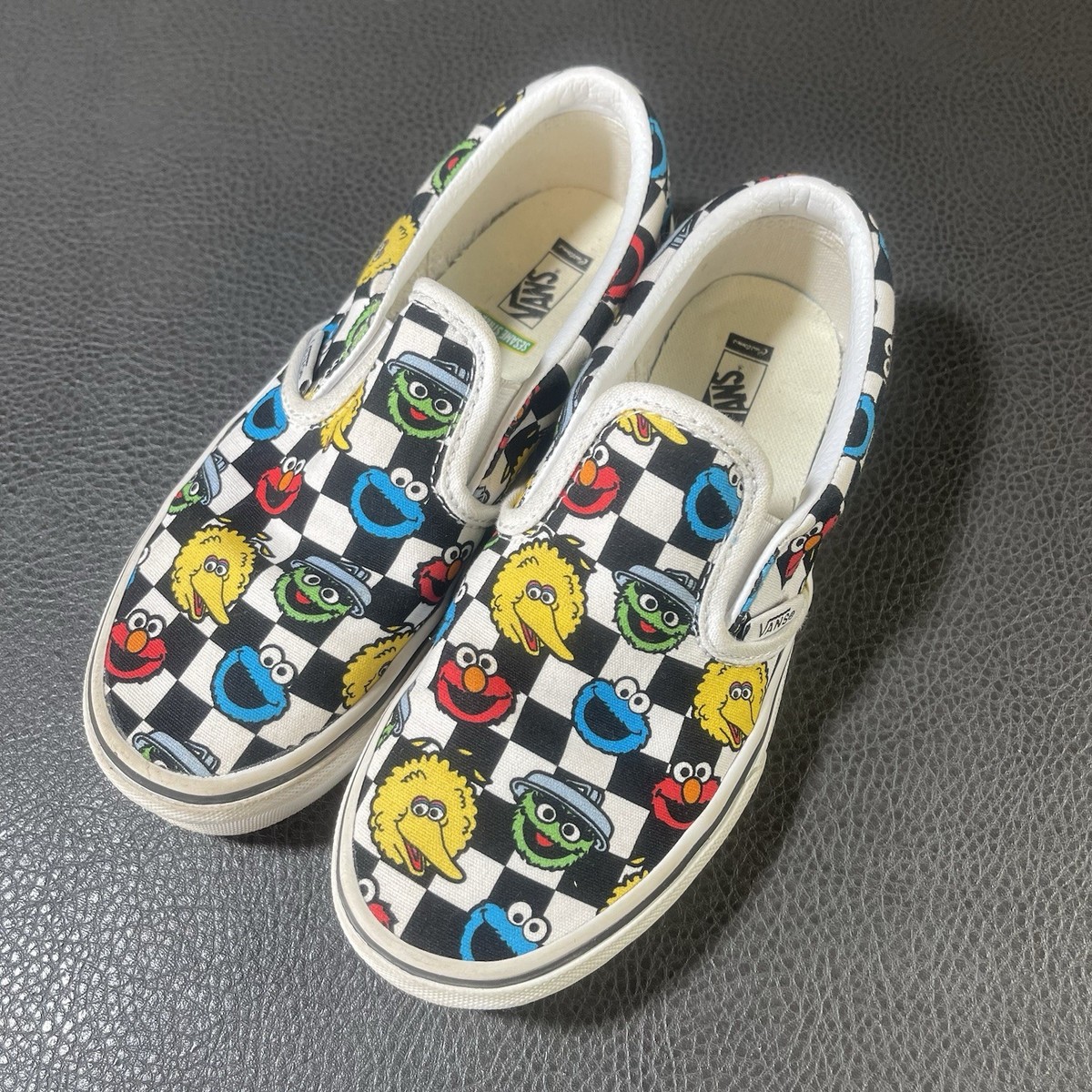 Vans Sesame Street Sk8-Hi Checkered Kids Shoes Size 2 Sneakers Off