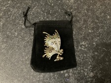 Art nouveau Multicoloured Enamel Fairy Brooch in Gold Tone Metal, 5cm Gift