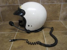 Vintage Arthur Fulmer Motorcycle Helmet AF-20 DOT Visor - Speaker - White- Small