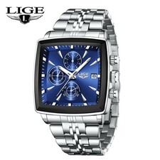 LIGE Men Watches Male Steel Business Chronograph Wristwatch Fashion Quartz Watch