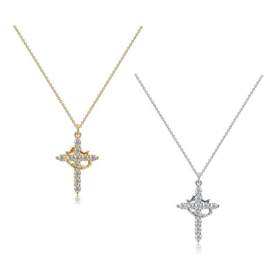 Fashionable Rotatable Crosses and Crowns Necklace with Elegant Designs for Women