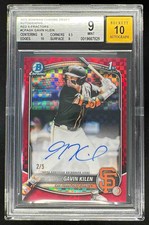 2025 Bowman Draft Chrome Red X-Fractor #CPA-GK Gavin Kilen RC Auto /5 BGS 9