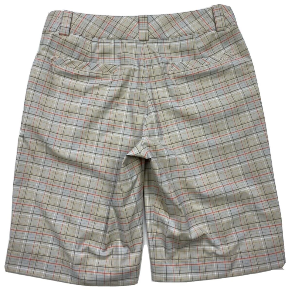 Шорты в клетку Nike Golf Fit Dry бермуды размер 8 средние женские эластичные желтовато-коричневые б/у в отличном состоянии U29 - Изображение 2 из 4