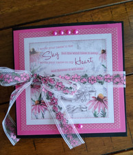 Handmade Scrapbook Junk Journal Folio Album 5.5"x5.5" - "Name on my Heart" Theme