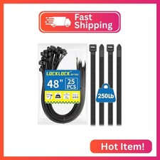 Large Zip Ties Heavy Duty Outdoor 48 inch 25 Pack , Heavy Duty Zip Ties 250 lbs