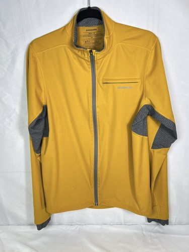 Chaqueta de Correr Patagonia Para Hombres Mediana Parabrisas Híbrida Cremallera Completa Amarilla LEER - Imagen 2 de 15