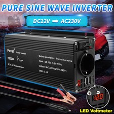 Pure Sine Wave Inverter DC 12V to AC 220V 230V 1500W/2200W/2600W Voltage Transfe