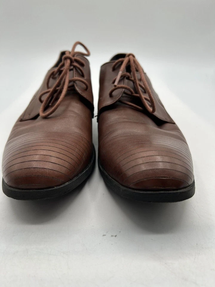 Zapatos de vestir Kenneth Cole Oxford de línea recta para niños talla 5 de cuero marrón con cordones Foto 3 de 4