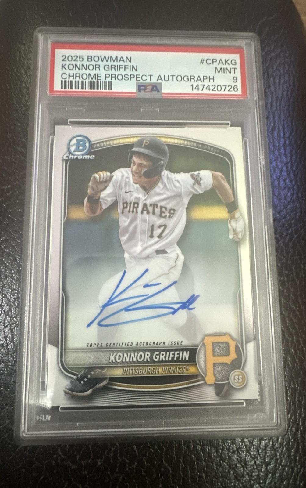 Konnor Griffin #CPA-KG (Baseball Cards 2025 Bowman Chrome Prospect Autograph) — is it worth grading?