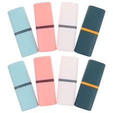  8 Pcs Toothbrush Travel Containers Holder with Cover Portable Bathroom