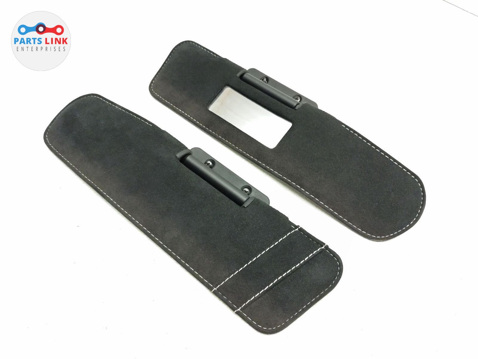 2012-14 FERRARI CALIFORNIA FRONT SUN VISOR ALCANTARA SUEDE MIRROR EBONY SET F149