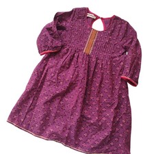 Fabindia Girls Floral Purple Dress 8-10 Yrs Indian Cotton Block Print Kids Kurta