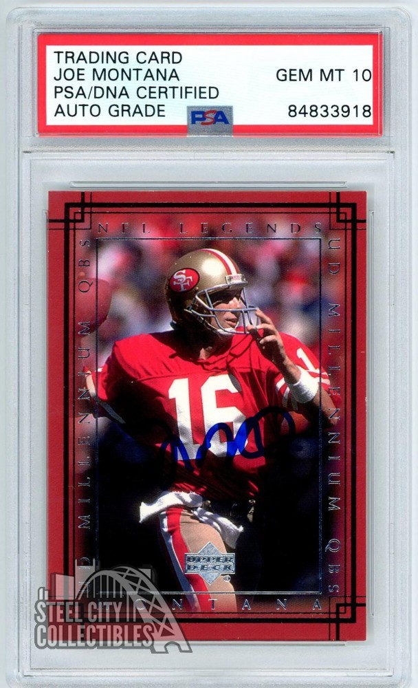 Joe Montana 2000 Upper Deck NFL Legends Autograph Card #M1 PSA/DNA 10