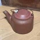 Vintage Miniature Salesman Sample Wagner Wear Sidney 0 Cast Iron Teapot Maroon