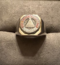 Vintage 14K GF The Ohio State University Seal on Square Sterling Signet Ring