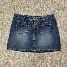 Vintage Abercrombie Fitch Skirt Womens 8 Blue Denim Mini USA 90s Y2K Retro