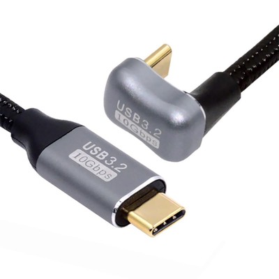 NFHK Opposite U Shape Back Angled USB-C USB 3.1 Type C Male to Male Extension