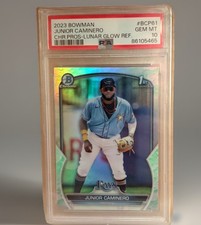 Psa 10 Junior Caminero 1st 2023 Bowman Chrome Lunar Glow Refractor Rc Gem Mint