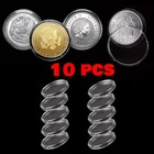 10pcs 39mm Coin Capsule Holder Clear Storage Box For 1 oz Silver & Copper Rounds
