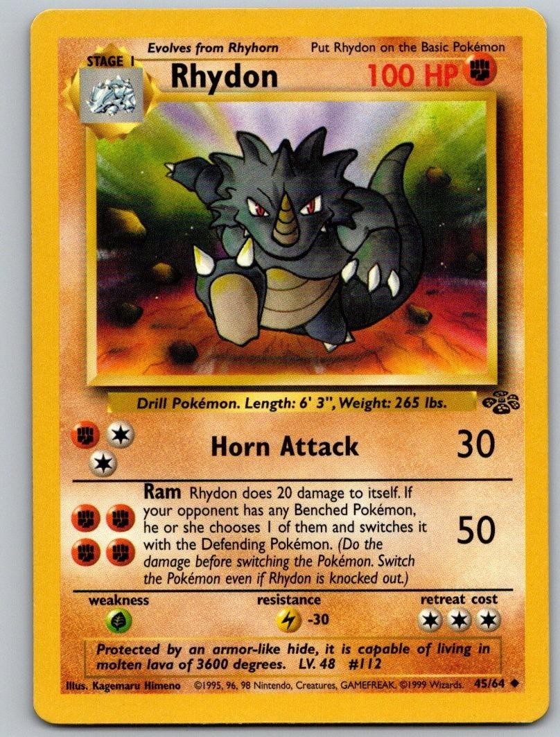 Pokemon TCG Jungle Unlimited - Rhydon 45/64 Uncommon