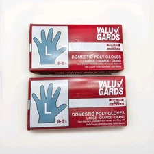 Lot of 2 x 200 ValuGards Disposable Poly Gloves Large Powder Free Food Service 