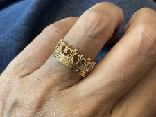 Yellow Gold Crown Ring 14k USA Size 7 1/2 Uk size N 4.02 grams gold 