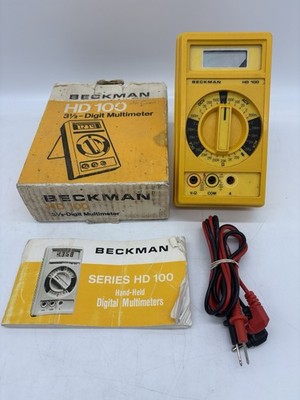 BECKMAN Industrial Digital Multimeter HD100 +Leads/Manual/Box Status Uncertain