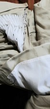 Pair Light Sage Green Pencil Pleat Lined Clean Curtains With Tie Backs