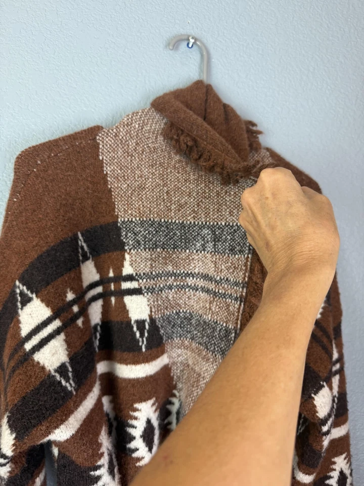 Suéter Tahari Mujer Grande Suroeste Azteca Cinturón Cárdigan Boho Flecos Foto 3 de 4