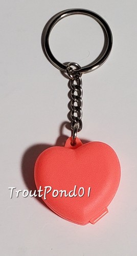 Tupperware Keychains Heart Keychain Lot Neon Colors Pink Orange Set 3 Lockets - Picture 7 of 10