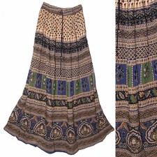 3X To 6X Plus Size Indian Gypsy Maxi Skirt For Women Hippie Boho Ethnic Retro