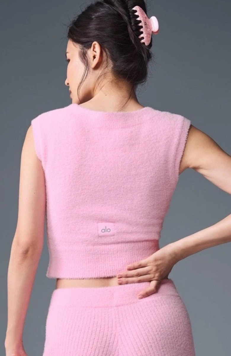 Alo Yoga Snuggle Up Sweater Short Sleeve - Sweet Pink Small NEW | eBay