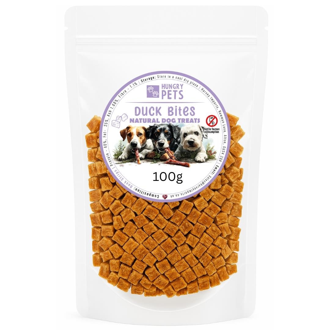 Hungry Pets 100% Duck Bites 100g | Natural Grain Free High Protein Dog Treats