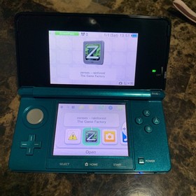 Nintendo 3DS Handheld System Aqua Blue 5 Games Charger 2GB Memory Card Case