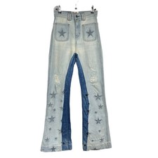 Revice Denim Star Bell Bottoms High Waisted Flare Jeans Pockets Women's Sz 26
