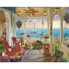 White Mountain Puzzles 'Summer Breeze' 1000 Piece Jigsaw – Ocean Porch Scene - View #3
