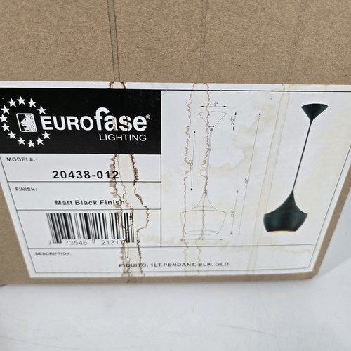 Eurofase Lighting Piquito 1 Light 10" Matte Black Mini Pendant 20438-012 - Picture 2 of 3