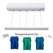 Image of 5 LINE INDOOR RETRACTABLE CLOTHES AIRER WASHING LINE LAUNDRY DRYER WALL MOUNTED