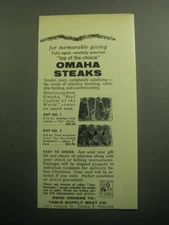 1958 Omaha steaks Ad - For memorable giving fully aged, carefully selected